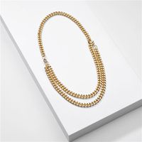 New Jewelry Simple Metal Chain Double Short Necklace Wholesale Nihaojewelry sku image 1