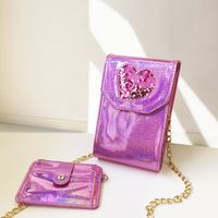 جديد الخوخ القلب سحر الليزر الكتف حقيبة الكورية Crossbody حقيبة صغيرة بسيطة الكتف حقيبة الجملة Nihaojewelry main image 1