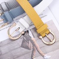Creative Ladies Fashion Straw Mat Pattern Belt Wild Pu Pin Buckle Decorative Jeans Belt Wholesale Nihaojewelry main image 5