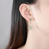 Simple  Retro Color Creative Long Section Copper Inlaid Zirconium Earrings Wholesale  Nihaojewelry main image 3