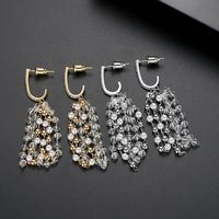 Fashion Korean  Temperament Fringed Banquet  Copper Earrings Wholesale Nihaojewelry main image 5