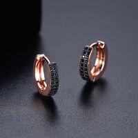 Fashion Simple And Small Double-row Copper Inlaid Zirconium Earrings Wholesale Nihaojewelry main image 3