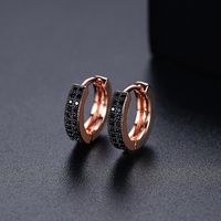 Fashion Simple And Small Double-row Copper Inlaid Zirconium Earrings Wholesale Nihaojewelry main image 4