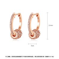 Boucles D&#39;oreilles Mode Coréenne Douce Dame Cuivre Incrusté De Zirconium Boucles D&#39;oreilles En Gros Nihaojewelry main image 6