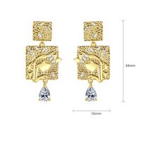 New Fashion Creative Symmetrical Water Drop Pendant Earrings Copper Inlaid Zirconium Earrings Wholesale Nihaojewelry main image 6