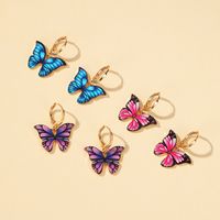 Japanische Neue Bunte Schmetterlings Ohrringe Ins Internet-promi-temperament Verträumte Schmetterlings Knöpfe  Hot Sale Ohrringe main image 1