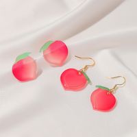 Japanische Sommer Neue Produkte Süße Und Erfrischende Pfirsich Ohrringe Acryl Pfirsich Ohrringe Mädchen Obst Ohrringe main image 1