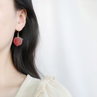 Japanische Sommer Neue Produkte Süße Und Erfrischende Pfirsich Ohrringe Acryl Pfirsich Ohrringe Mädchen Obst Ohrringe main image 3