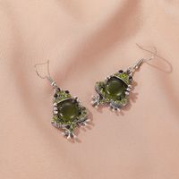 New Cute Cute Pet Jewelry Opal Cute Frog Earrings Elastic Ring Exquisite Toad Sweater Chain Wholesale Nihaojewelry main image 3