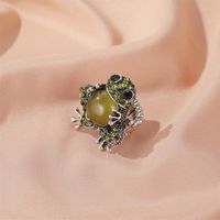 New Cute Cute Pet Jewelry Opal Cute Frog Earrings Elastic Ring Exquisite Toad Sweater Chain Wholesale Nihaojewelry main image 2