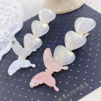 South Korea Butterfly Pearl Rhinestone Side Clip Simple Fashion Love Cute Hairpin Wholesale Nihaojewelry main image 3