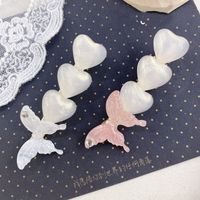 South Korea Butterfly Pearl Rhinestone Side Clip Simple Fashion Love Cute Hairpin Wholesale Nihaojewelry main image 5