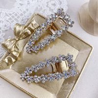 Nouveau Strass Goutte D'eau En Épingle À Cheveux Mode Bord Clip En Métal Creux Arrière Tête Clip Obligatoire Bijoux En Gros Nihaojewelry main image 4