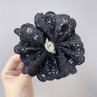 Japan And South Korea Lace Rhinestone Big Bow Hairpin Fashion Hairpin Word Spring Clip Wholesale Nihaojewelry main image 1