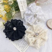 Japan And South Korea Lace Rhinestone Big Bow Hairpin Fashion Hairpin Word Spring Clip Wholesale Nihaojewelry main image 6