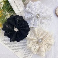 Japan And South Korea Lace Rhinestone Big Bow Hairpin Fashion Hairpin Word Spring Clip Wholesale Nihaojewelry main image 4