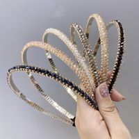 South Korea's New Crystal Full Diamond Headband Summer Simple Hair Hole Steel Ring Thin Edge Headband Wholesale Nihaojewelry main image 1