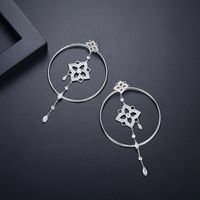 جديد الأزياء مأدبة النحاس مطعمة الزركونيوم الأقراط الجملة Nihaojewelry main image 4