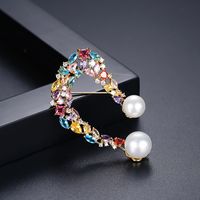 Fashion Korean New Color Female Zircon Brooch Wild Pin Accessories Wholesale Nihaojewelry sku image 1