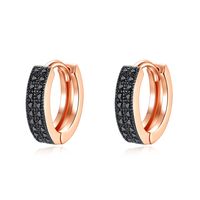 Fashion Simple And Small Double-row Copper Inlaid Zirconium Earrings Wholesale Nihaojewelry sku image 1