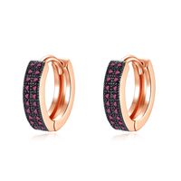 Fashion Simple And Small Double-row Copper Inlaid Zirconium Earrings Wholesale Nihaojewelry sku image 2