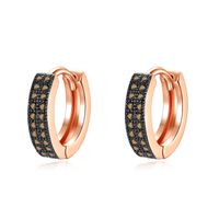 Fashion Simple And Small Double-row Copper Inlaid Zirconium Earrings Wholesale Nihaojewelry sku image 3