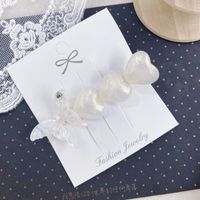 South Korea Butterfly Pearl Rhinestone Side Clip Simple Fashion Love Cute Hairpin Wholesale Nihaojewelry sku image 1