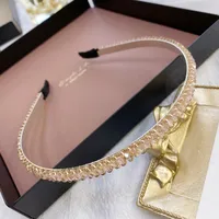 South Korea's New Crystal Full Diamond Headband Summer Simple Hair Hole Steel Ring Thin Edge Headband Wholesale Nihaojewelry sku image 3