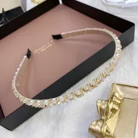 South Korea's New Crystal Full Diamond Headband Summer Simple Hair Hole Steel Ring Thin Edge Headband Wholesale Nihaojewelry sku image 9