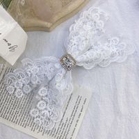 Korean Fairy Lace Big Bow Diamond Back Head Hairpin Top Clip Wholesale Nihaojewelry sku image 1