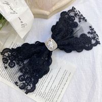 Korean Fairy Lace Big Bow Diamond Back Head Hairpin Top Clip Wholesale Nihaojewelry sku image 2