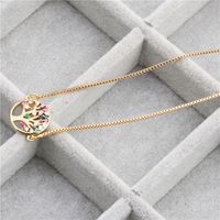 Fabrik Direkt Verkauf Europäischer Und Amerikanischer Schmuck Mikro Eingelegter Zirkon Life Tree Hängende Halskette Copper Necelet sku image 1