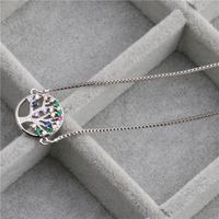 Bijoux De Mode Micro-ensemble Zircon Vie Arbre Collier Suspendu Cuivre En Gros Nihaojewelry sku image 2