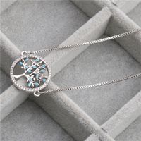 Bijoux De Mode Micro-ensemble Zircon Vie Arbre Collier Suspendu Cuivre En Gros Nihaojewelry sku image 4