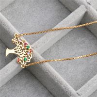 Fabrik Direkt Verkauf Europäischer Und Amerikanischer Schmuck Mikro Eingelegter Zirkon Life Tree Hängende Halskette Copper Necelet sku image 6