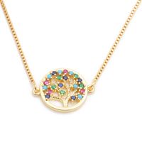 Fashion Jewelry Micro-set Zircon Life Tree Hanging Necklace Copper Wholesale Nihaojewelry sku image 5