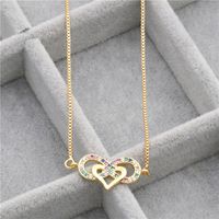 Fashion Simple  Copper Necklace 8-word Infinity Love Micro-set Zircon Necklace Wholesale Nihaojewelry sku image 1