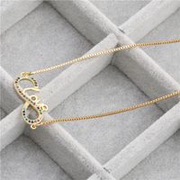 Fashion Simple  Copper Necklace 8-word Infinity Love Micro-set Zircon Necklace Wholesale Nihaojewelry sku image 2