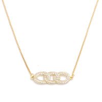 Fashion Simple  Copper Necklace 8-word Infinity Love Micro-set Zircon Necklace Wholesale Nihaojewelry sku image 3
