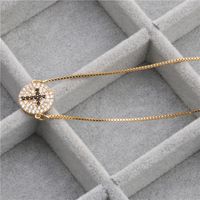 Micro-inlaid Zircon Fishbone Cross Elbow Cross Necklace Copper Wholesale Nihaojewelry sku image 4