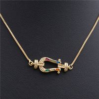Fashion Jewelry Micro-set Zircon Ring Love Arrow Ladies Necklace Copper Wholesale Nihaojewelry sku image 4
