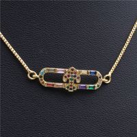 Fashion Jewelry Micro-set Zircon Ring Love Arrow Ladies Necklace Copper Wholesale Nihaojewelry sku image 1