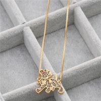 Micro-set Zircon Butterfly Brave Puppies Bat Hanging Necklace Copper Wholesale Nihaojewelry sku image 4
