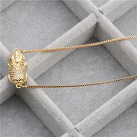 Micro-set Zircon Butterfly Brave Puppies Bat Hanging Necklace Copper Wholesale Nihaojewelry sku image 2