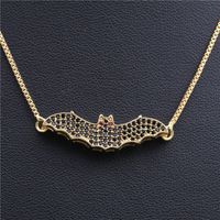Micro-set Zircon Butterfly Brave Puppies Bat Hanging Necklace Copper Wholesale Nihaojewelry sku image 5