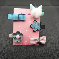 Korean Children's Headdress Girl Baby Side Clip Crown Fresh All-inclusive Hairpin Card Jewelry Suit Gift Set sku image 3