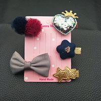Korean Children's Headdress Girl Baby Side Clip Crown Fresh All-inclusive Hairpin Card Jewelry Suit Gift Set sku image 6