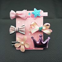 Korean Children's Headdress Girl Baby Side Clip Crown Fresh All-inclusive Hairpin Card Jewelry Suit Gift Set sku image 10