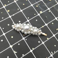Retro French Hairpin Romantic Pearl Duckbill Clip Pearl Girl Side Clip Headdress Wholesale Nihaojewelry sku image 3