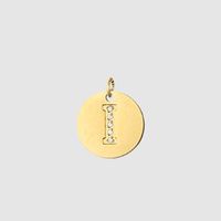 1 Piece Stainless Steel Zircon 14K Gold Plated Letter Polished Pendant sku image 1